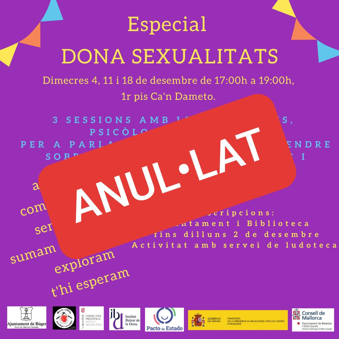 Queda anul•lat el taller de sexualitat femenina