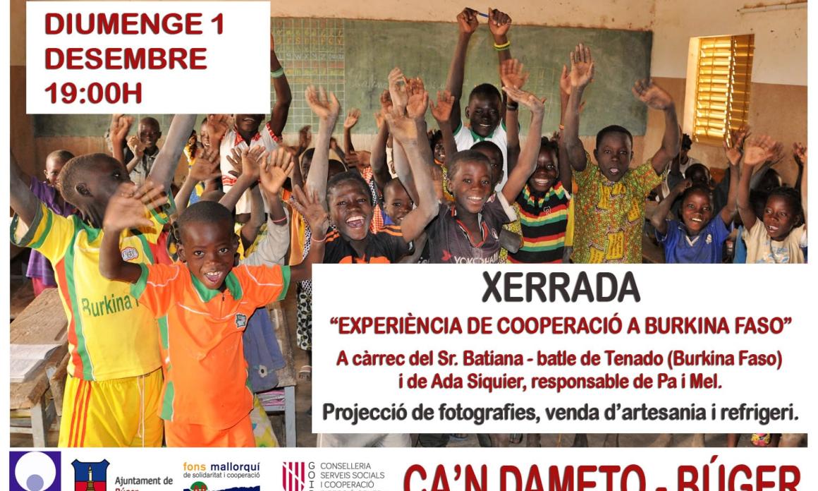 Xerrada "Experiència de cooperació a Burkina Faso"